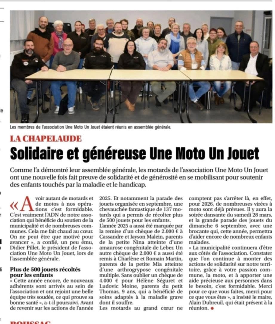 Article Presse - Assemblée Générale La Chapelaude
