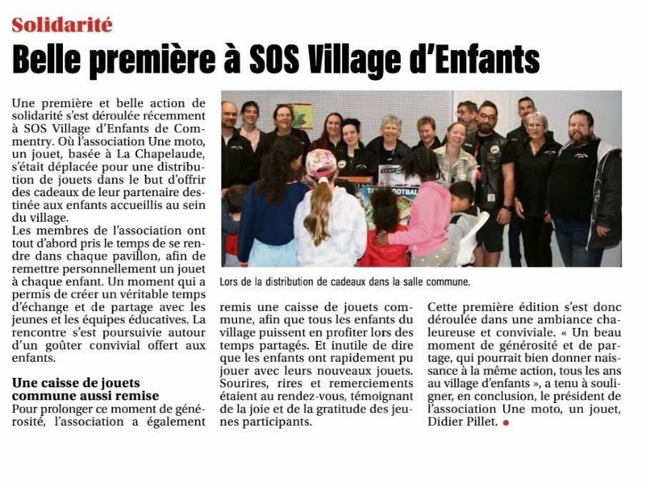 Article Presse - SOS Village d'Enfants Commentry